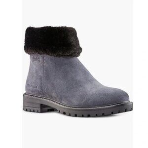 Cougar Kendal Faux Fur Bootie Gray Leather Black Faux Fur Women’s 6 Waterproof 7